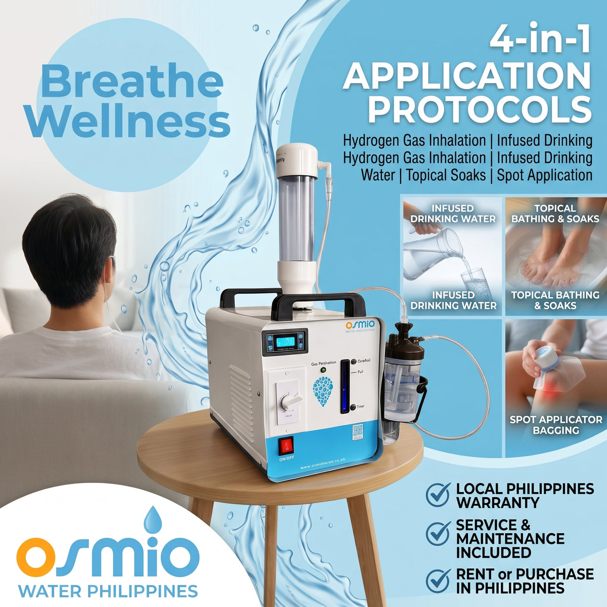 Osmio Infinity Hydroxy Gas/Water Production Electrolysis System